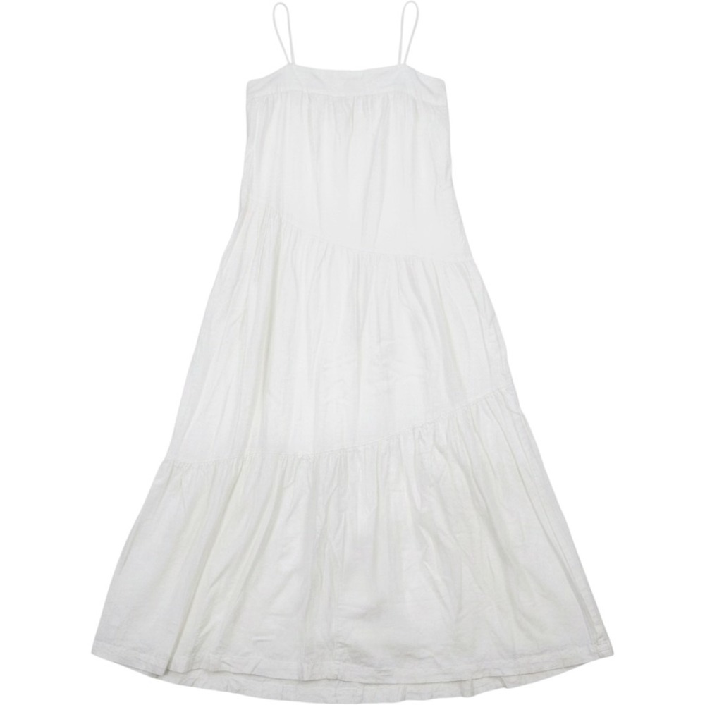 Abercrombie & Fitch White Tiered Maxi Dress Womens Small Rayon Summer Sun Dress